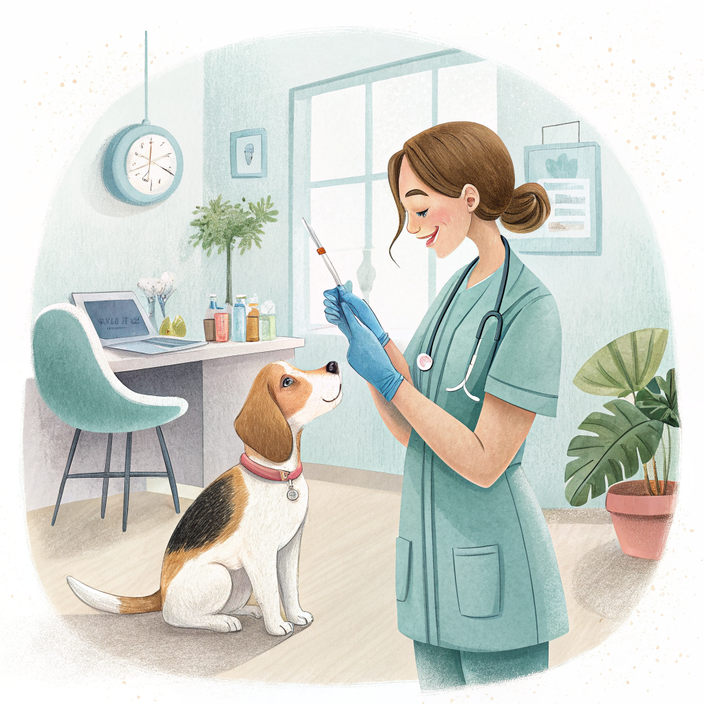 강아지 심장사상충 예방 접종 수의사 진료