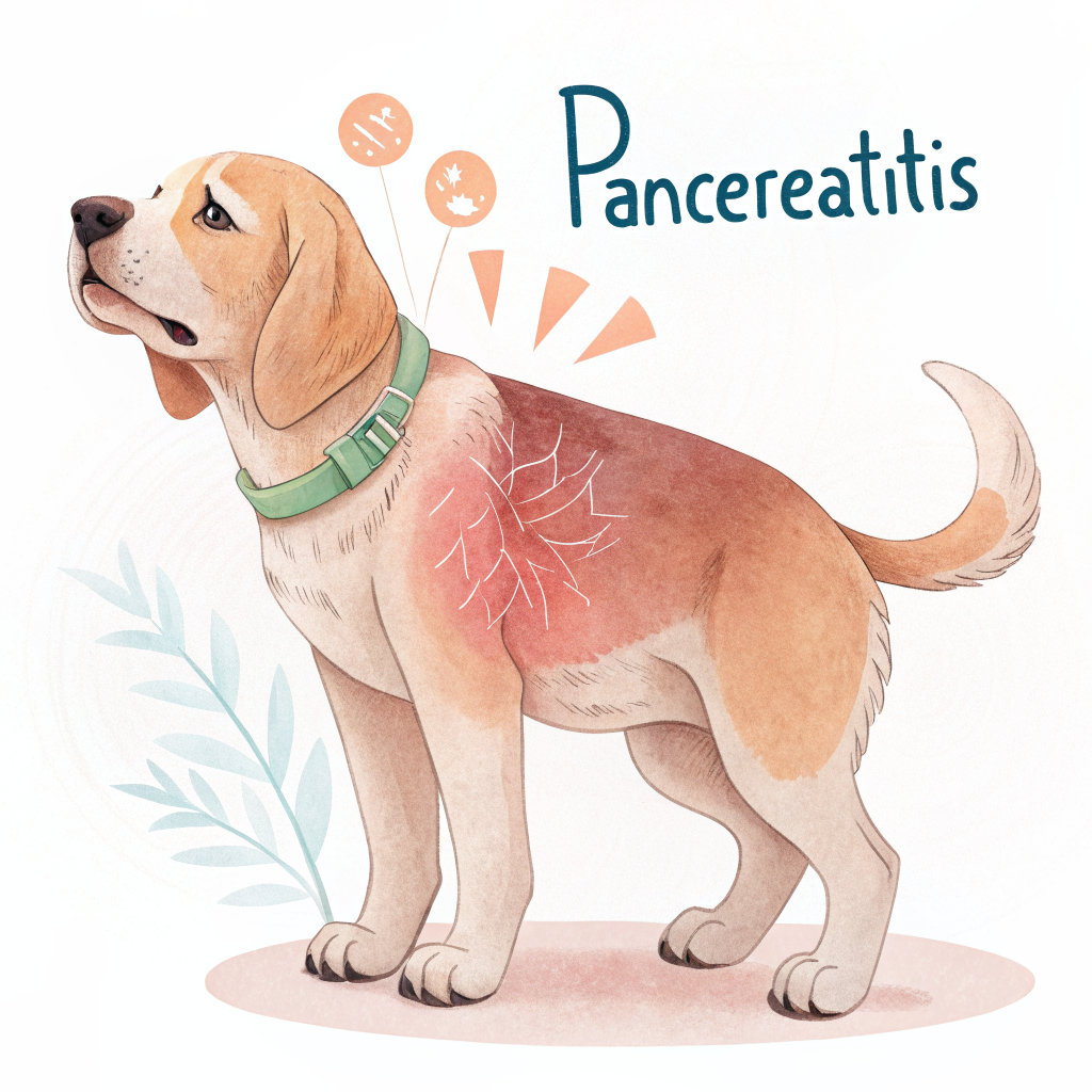 강아지 췌장염 증상 구부린 자세