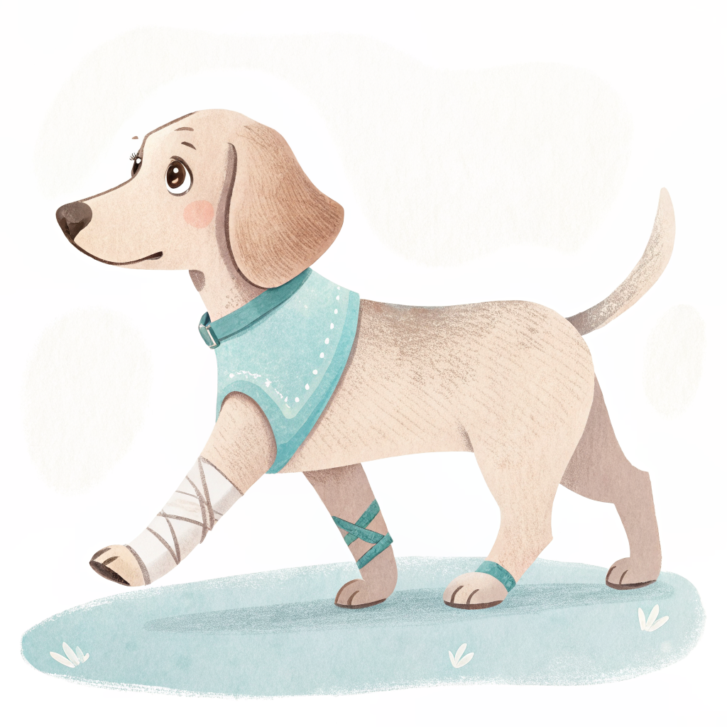 강아지 슬개골 탈구 수술 후 재활 운동 일러스트