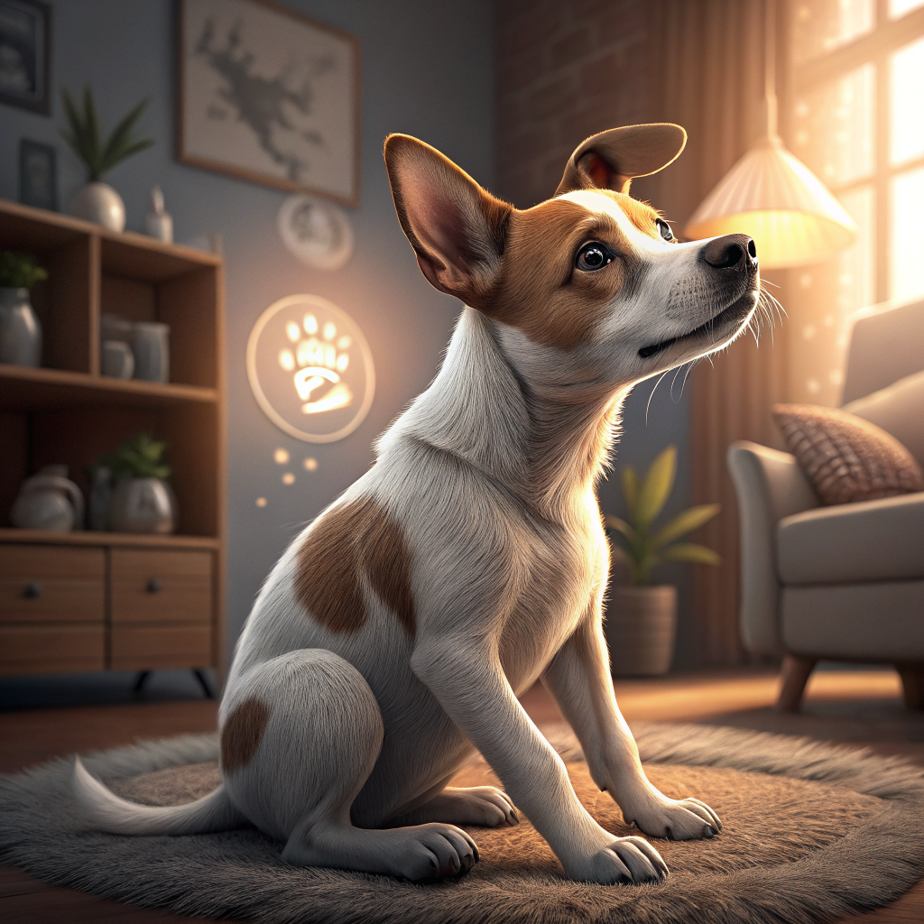 피부 가려움으로 귀를 긁는 강아지