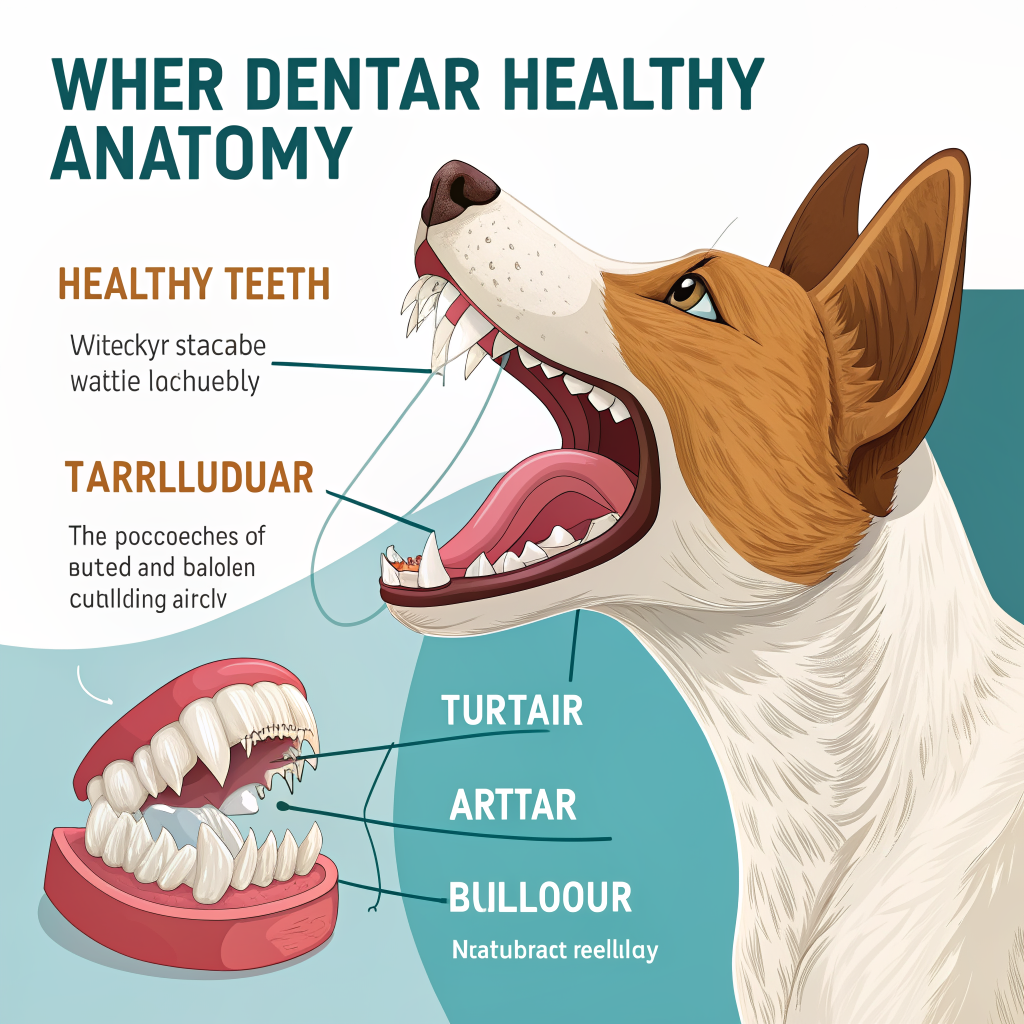 강아지 치아 건강 비교 인포그래픽 - 건강한 치아와 치석이 쌓인 치아