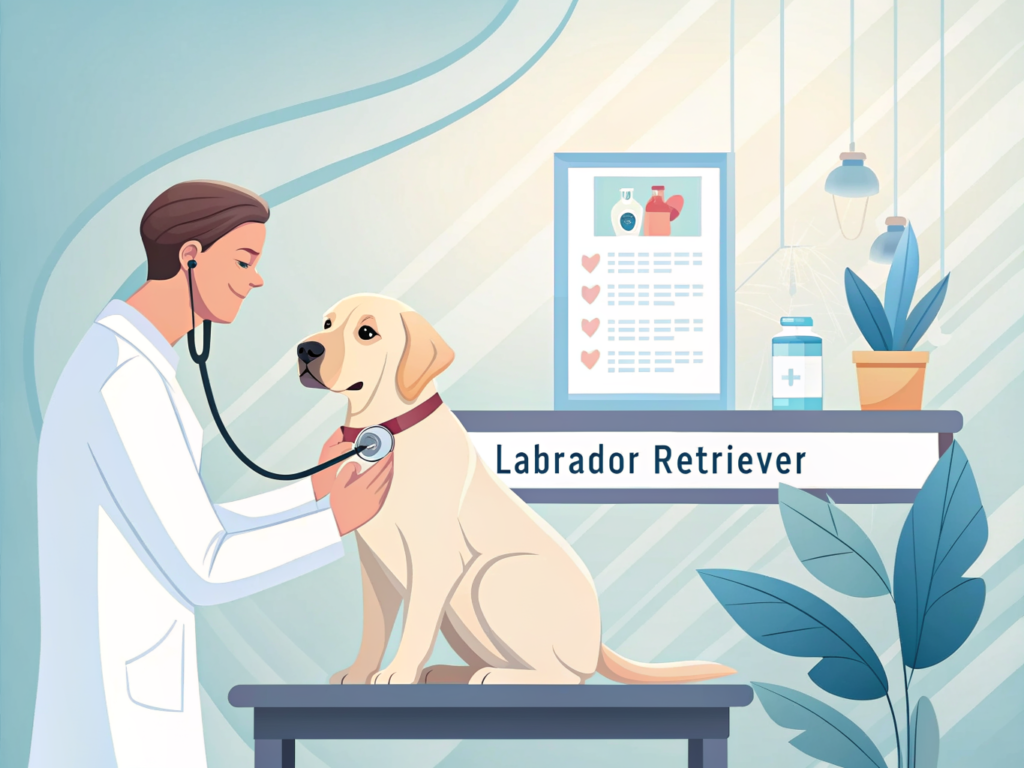 성견 추가접종 부스터샷 동물병원 건강검진 일러스트