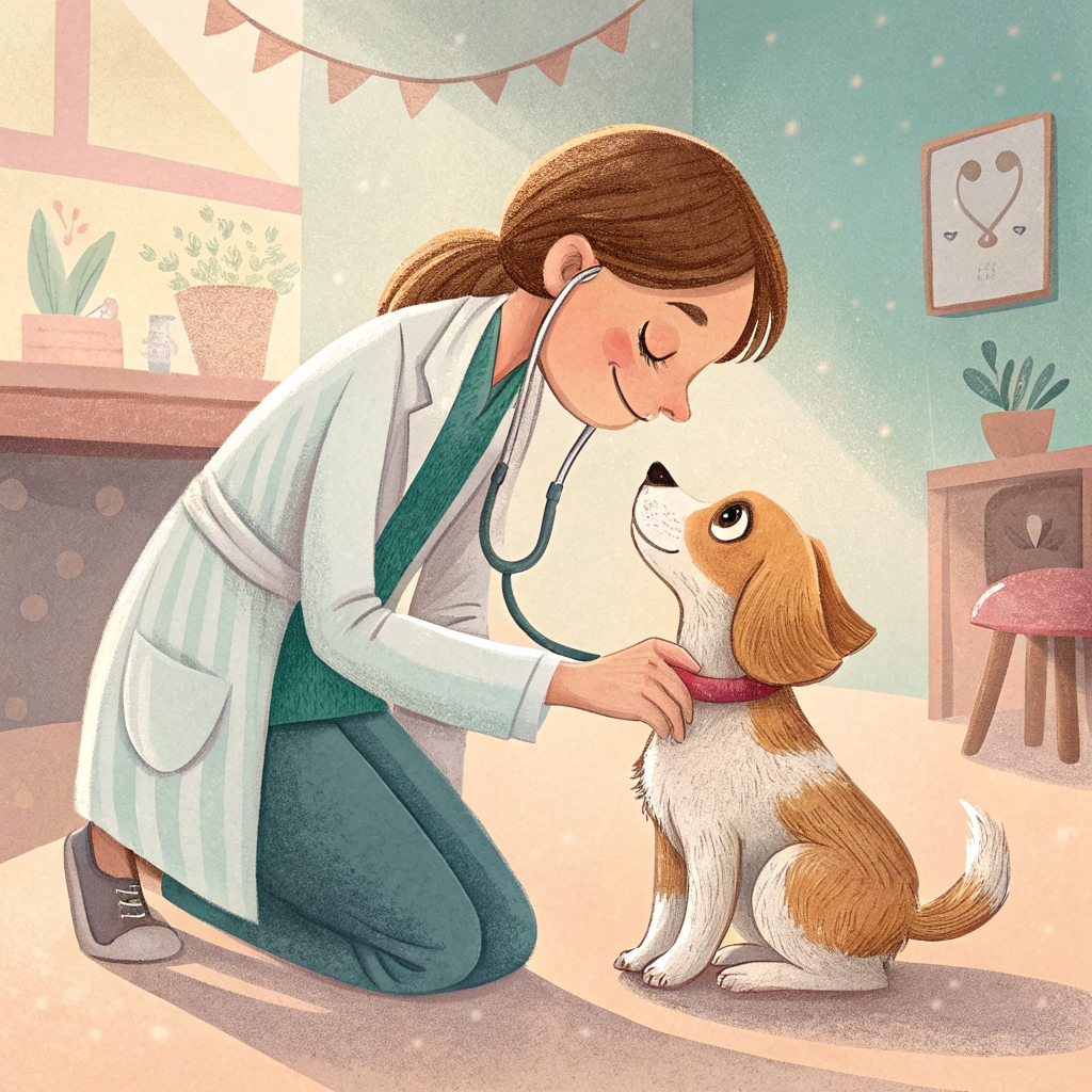 수의사가 강아지 슬개골 탈구를 진단하는 모습