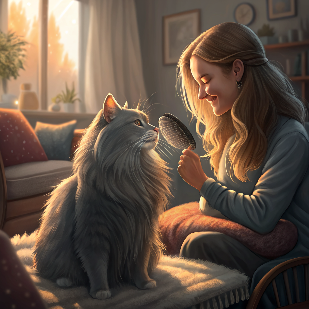 고양이 헤어볼 예방 빗질