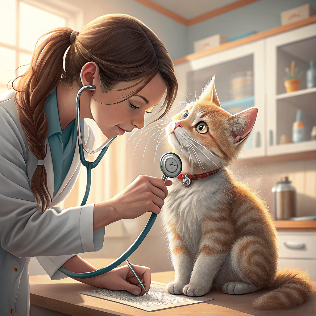 동물병원에서 호흡기 검진을 받는 고양이, 고양이 감기 가이드 대표 이미지