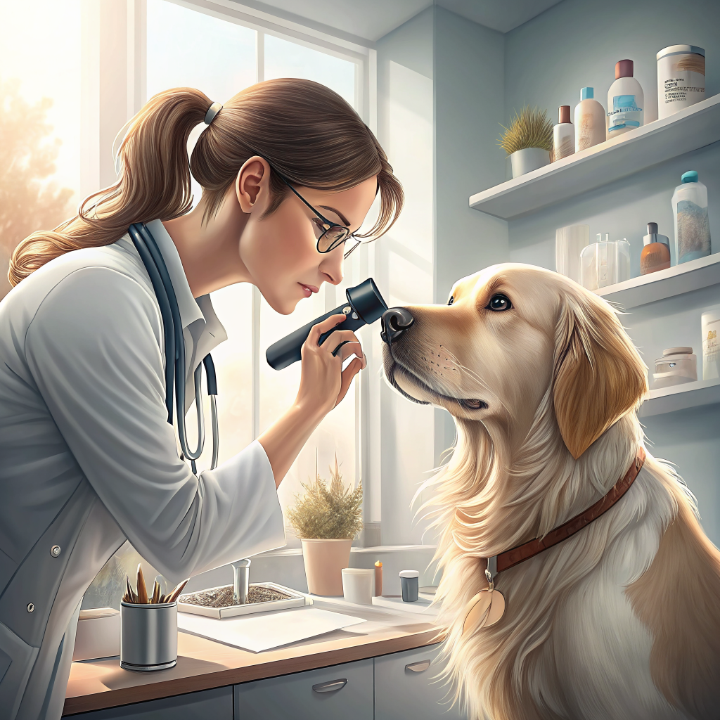 수의사 강아지 눈 검진